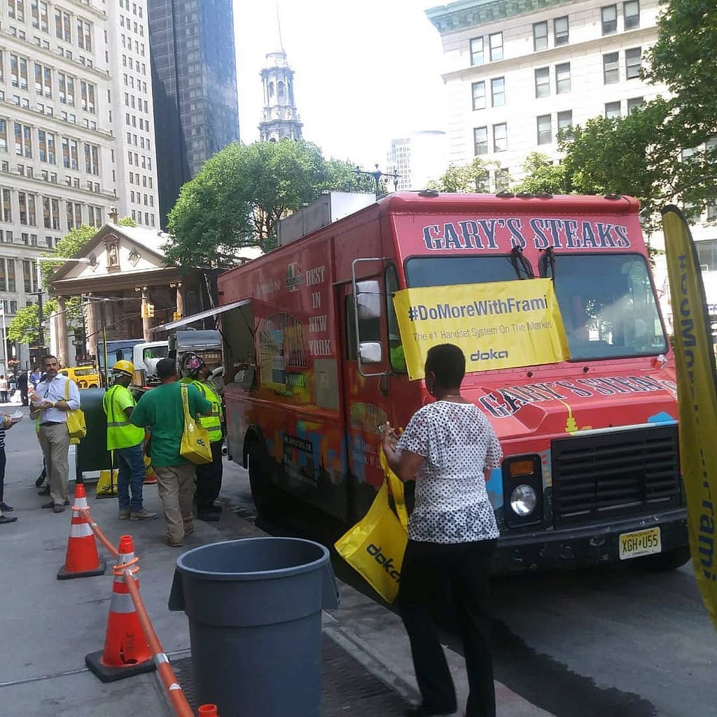 garyssteaks food truck catering for Doka group Construction company brooklyn NY